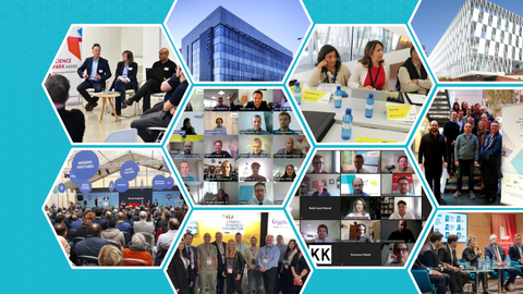 Das Bild zeigt unterschiedliche Veranstaltungen und Videokonferenzen.