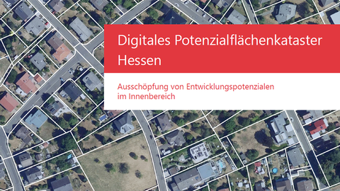 Titelbild Broschüre Digitales Potenzialflächenkataster Titelbild Broschüre mit Schriftzug Digitales Potenzialflächenkataster