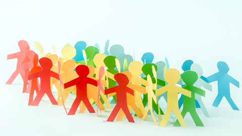 bunte Umrisse von Personen